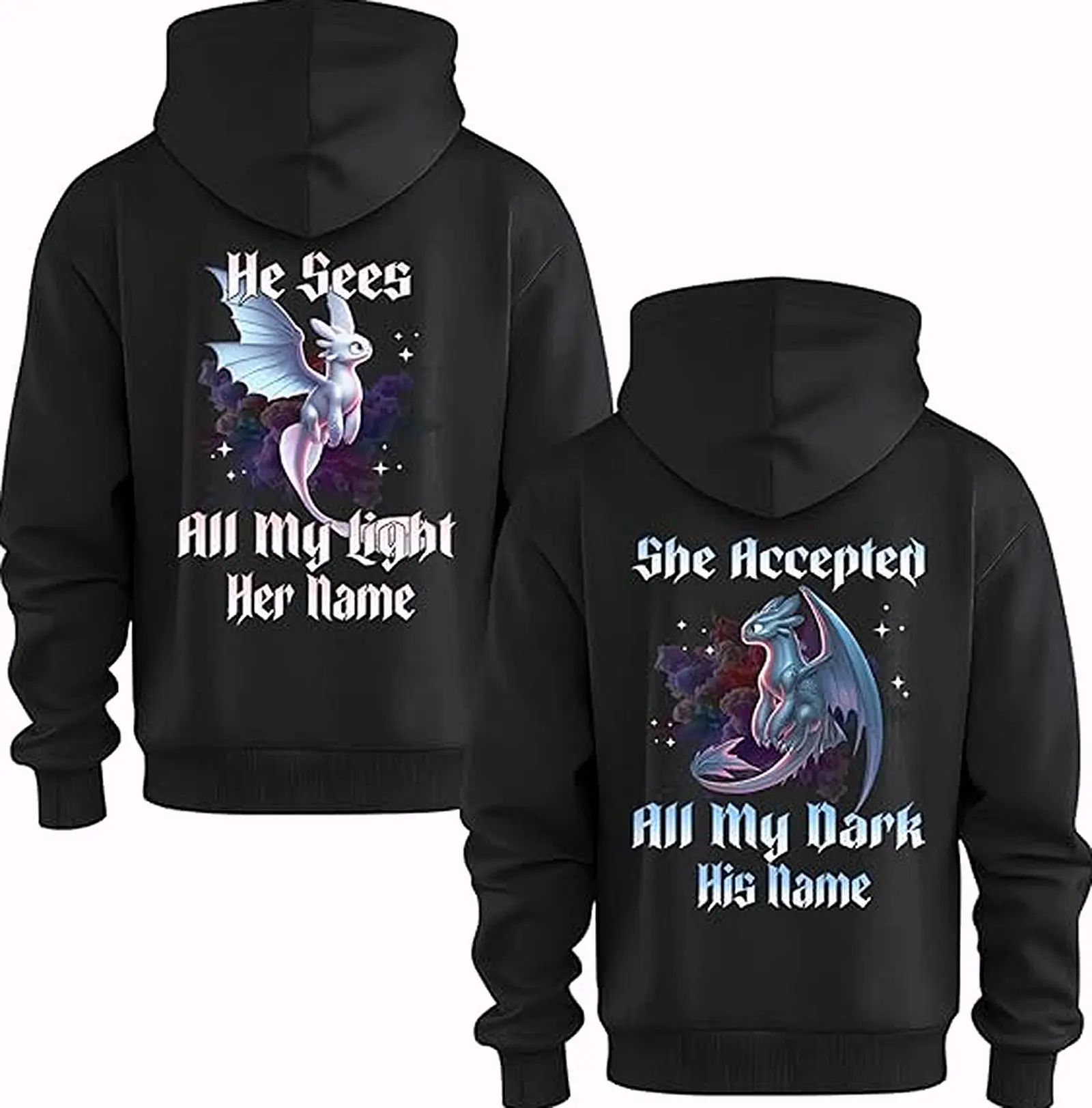 Custom Matching Hoodies How to Train Your Dragon Couple Matching Outfits Hoodies Pullover for Women for Men Unisex, Perfect Gift Anniversary Clothes