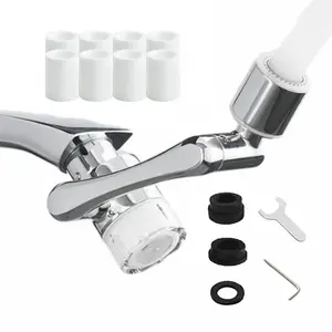 360° Rotating Faucet Aerator with 2 Spray Modes Universal Fit for Most Faucets 8 Replacement Filter Cartridges Easy Install Kitchen Sink Extender。Filtro de Agua Giratorio