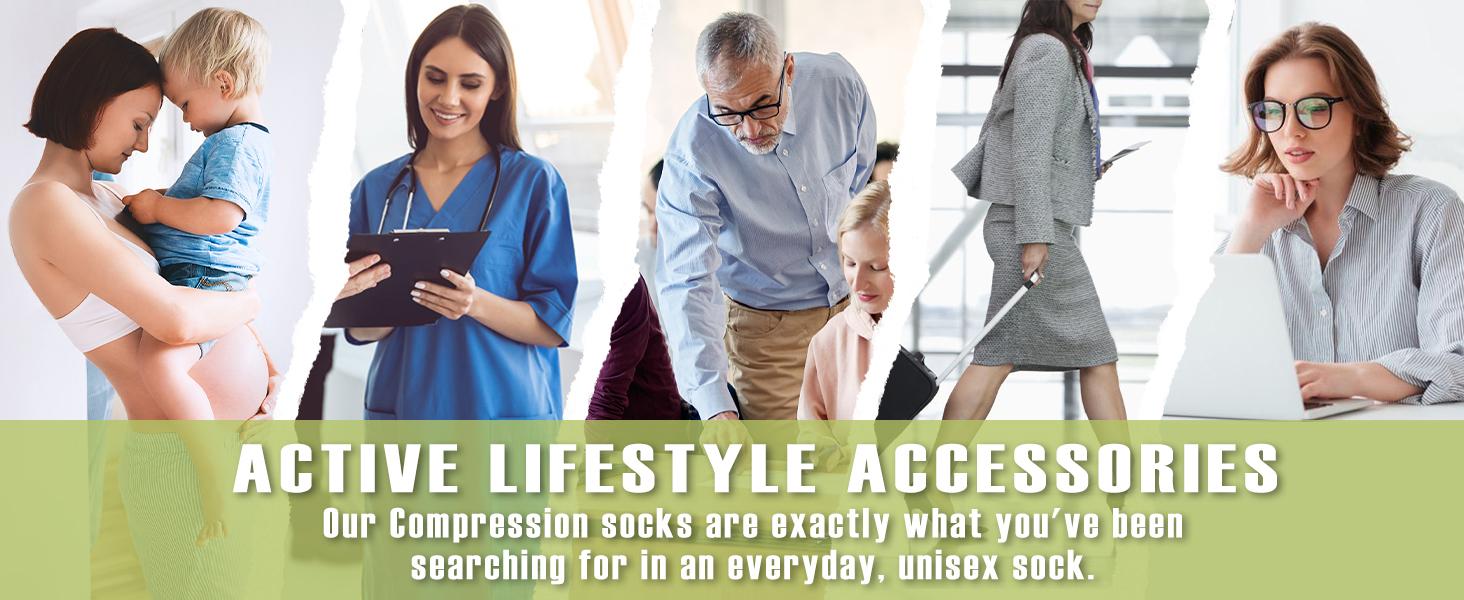 6 pairs Compression Socks for Women & Men -Best Support for Nurses- Graduated Supports Socks for Running, Athletic Sports