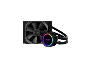NZXT Kraken 120 - RL-KR120-B1 - AIO RGB CPU Liquid Cooler - Quiet and Effective - Silent Operation - Ring RGB LEDs - AER P 120mm Radiator Fans (Included)