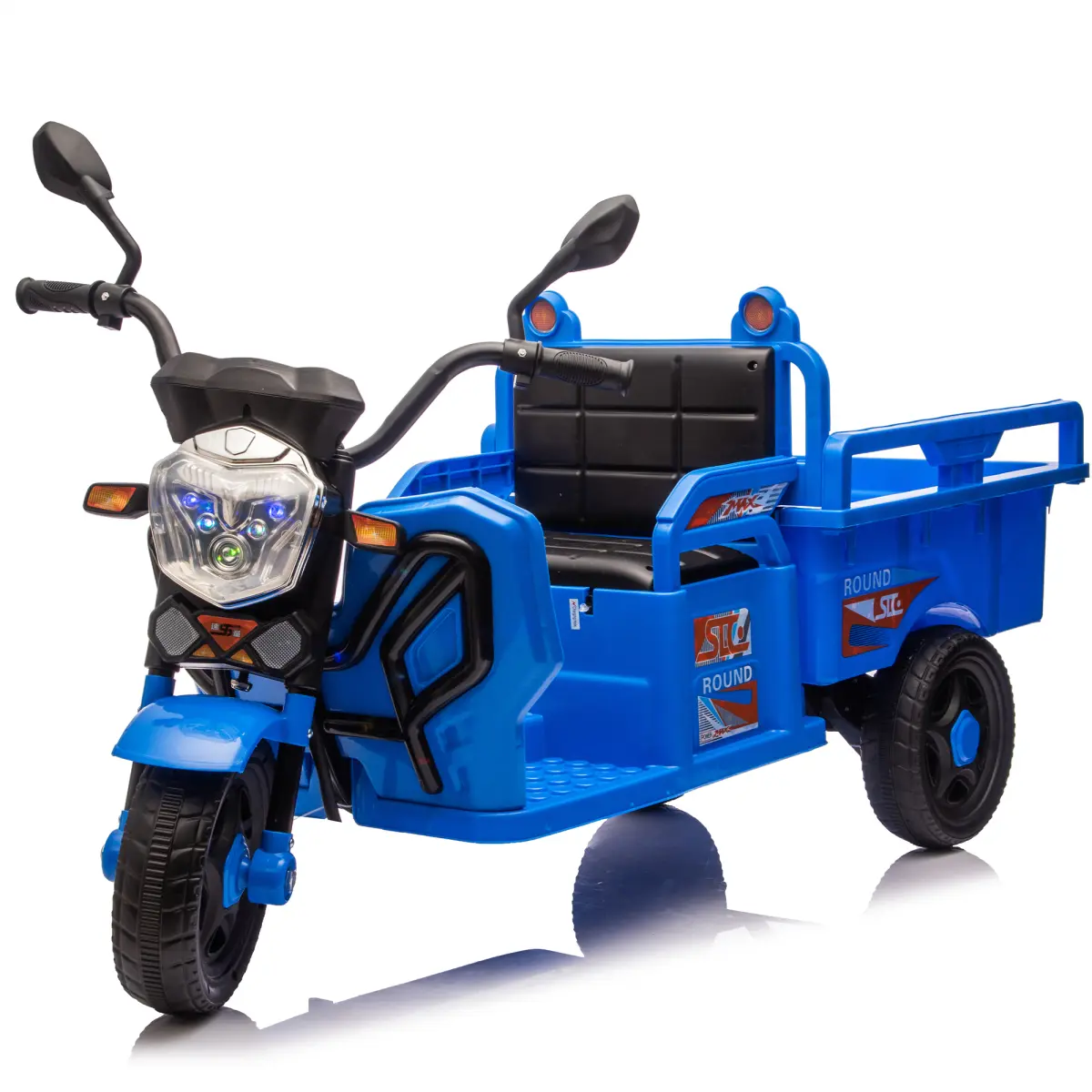 12V Unisex 3-Wheel Electric Cargo Truck Ride-On Trike for Toddlers Ages 3-6, 2WD, Anti-Slip Wheels, Large Storage, Wide Seat with LED Lights & Music, Stable Polypropylene Toddler Toy
