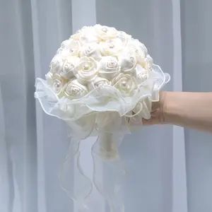 Elegant Handmade Wedding Flower Bouquet, Bride Holding Bouquet, Bridesmaid Small Handle Bouquet, Perfect Home and Event Decoration, Decorative Bouquet