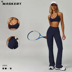 MASKERT Women's Two Piece Set Sports Tank Top & Running Leggings Comfortable Soft Daily Wear Workout Outfits