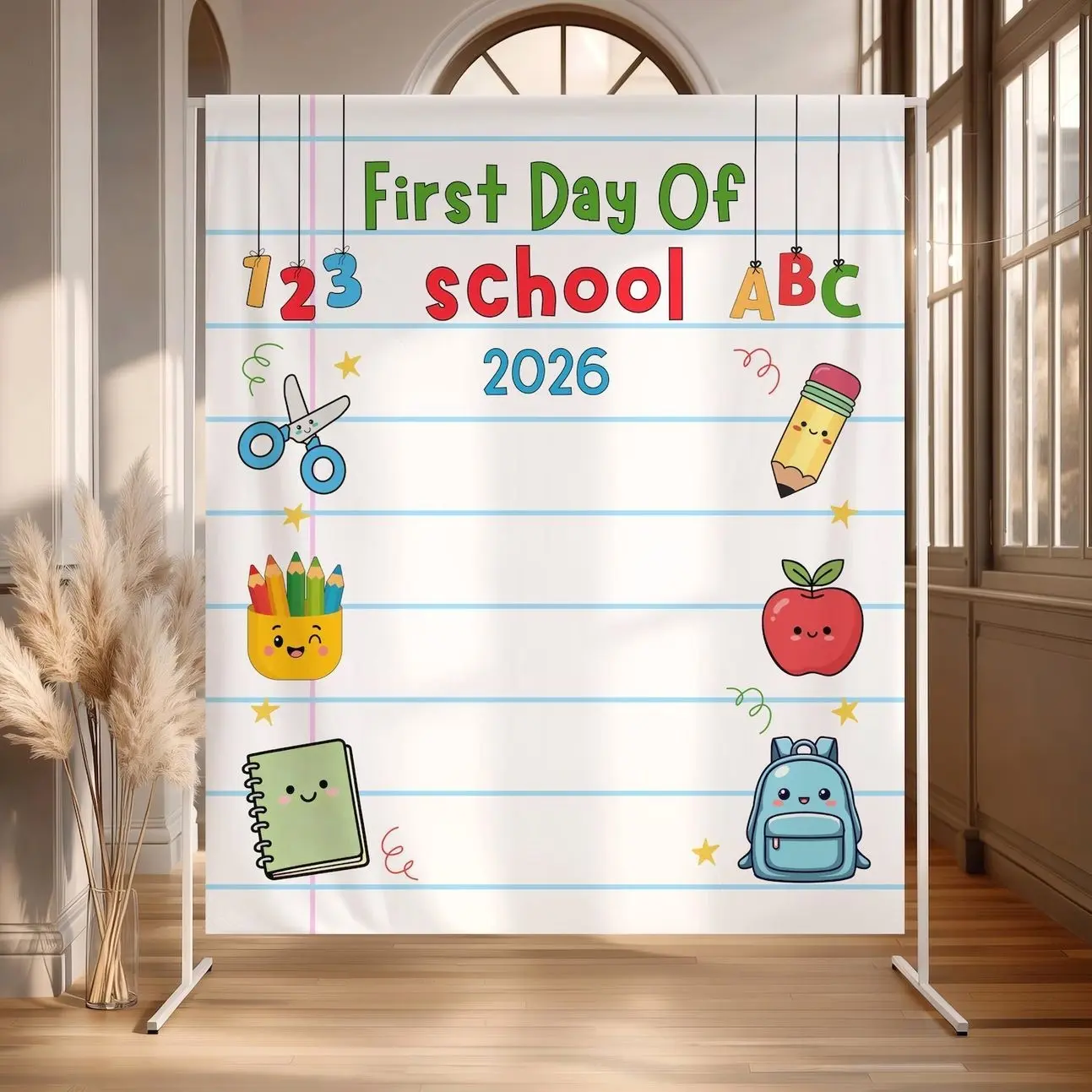 First Day of School Photo Backdrop Back to School Banner Classroom Decor Tapestry First Day Photo Prop