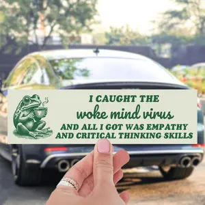 Funny Woke Mind Virus Car Magnet/Bumper Sticker
