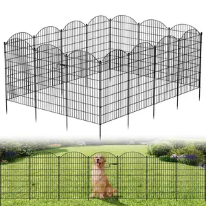 MOPHOTO 13 Panels Garden Fence with Gate, 40in H Metal Dog & Animal Barrier, No Dig Rustproof Decorative Border Fence Panels for Yard, Garden & Patio