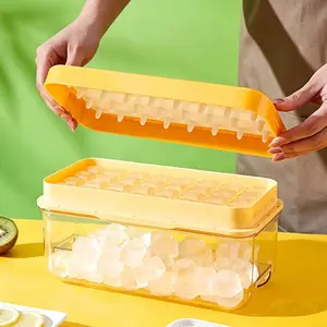 Large Capacity Thick Ice Cube Mold, Home & Commercial Ice Maker, Silicone Ice Tray, Quick Freezing, Easy Release, Storage Box
