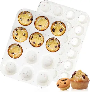 Muffin Pans for Baking, Regular 12 Cups and Mini 24 Cups Muffin Pan for Baking Egg Bites, Muffins, Cupcakes, Frittata Set of 2 Confetti