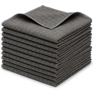 10-Pack Waffle Weave Kitchen Towels, 12x12 Inch Microfiber Dish Towels for Kitchen, Soft & Absorbent Dish Coths, Quick Drying  Dishcloths for Dishes, Counter, Glass