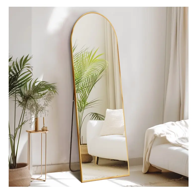 CONCETTA 59"x16" Arched Full Length Mirror, Gold Floor Mirror, Leaning & Wall Mounted Full Body Mirror for Bedroom, Living Room, Entryway, Dressing Room