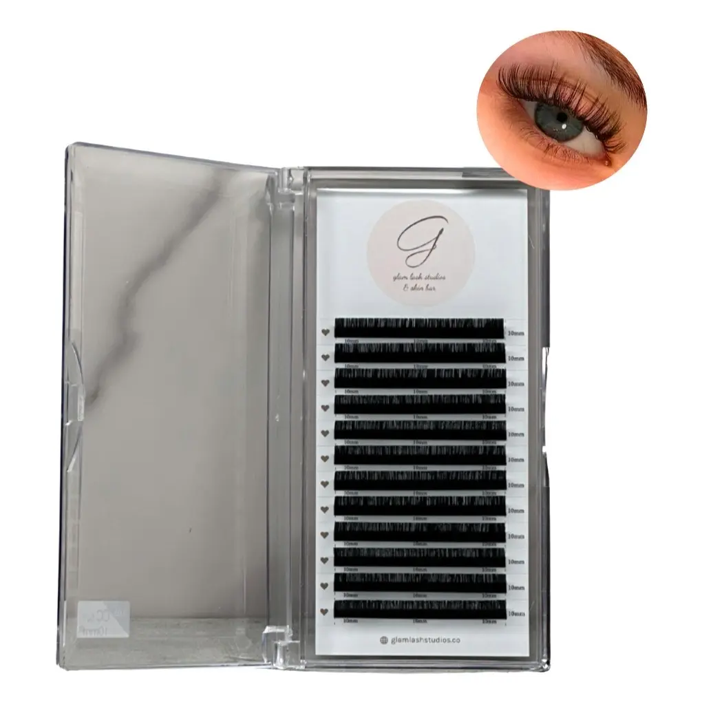glam lash studios and skin bar professional volume lash extensions.