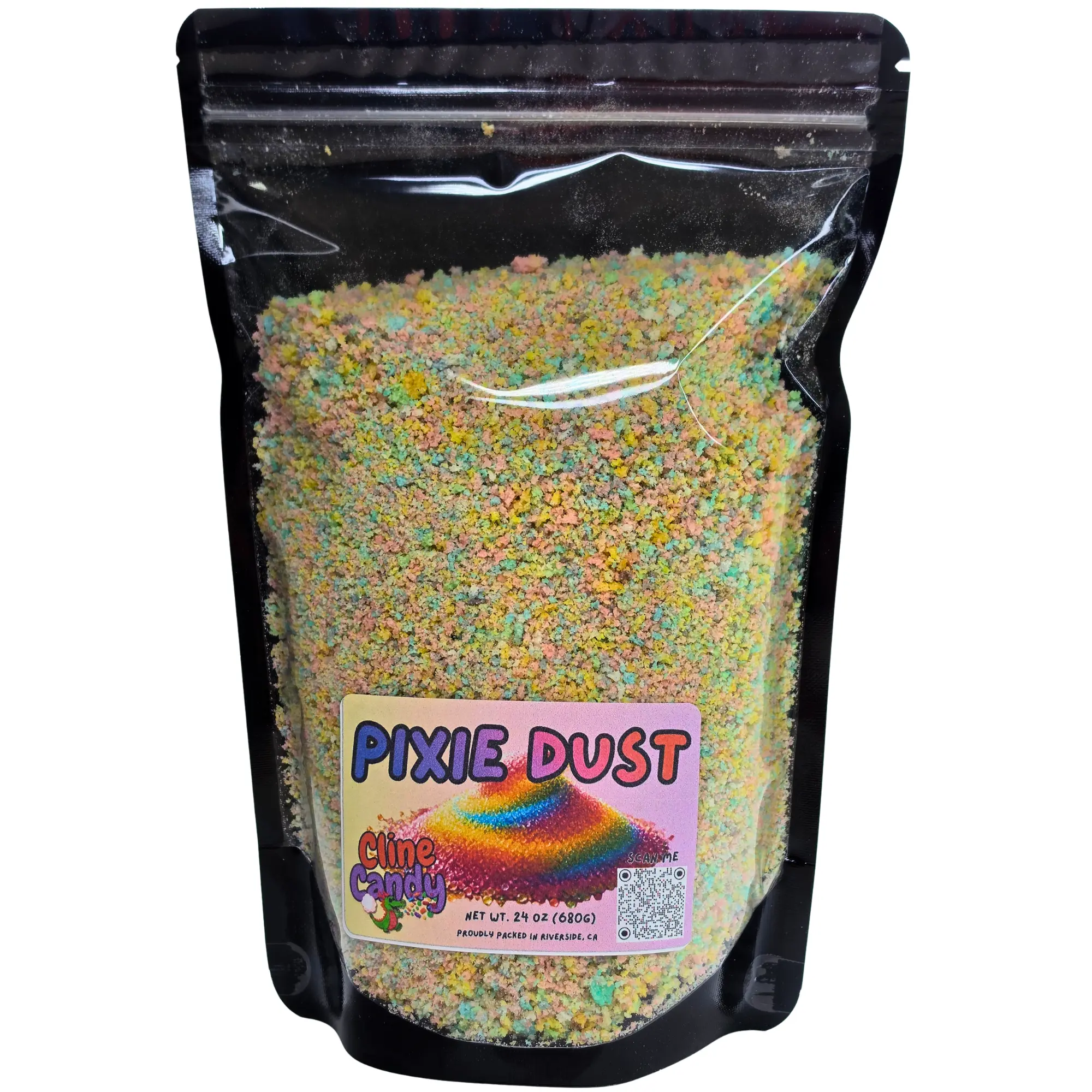 Cline Candy Pixie Dust Flavored Sugar 1lb - Rainbow Cotton Candy Sugar Topping Rimming Sugar Candy