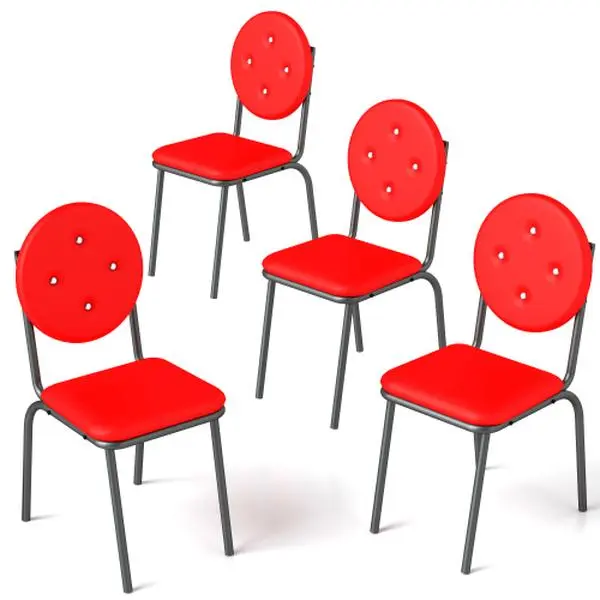 4PCS Bar Stools Set, Waterproof Faux Leather Counter Height Chairs with Metal Legs, Modern Kitchen Dining Stools, Easy to Assemble