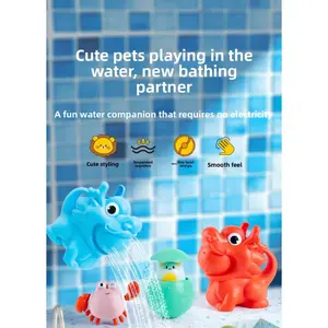 Adorable Floating Bath Toys Turtle Duck Pig, Baby Bathtub Water Play Toys, Safe Soft Carbon Block Water Growing Toys for Kids