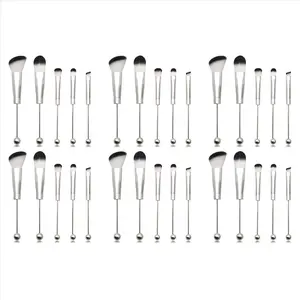 6X Beadable Makeup Brushes Silicone Beads DIY Makeup Cosmetic Brushes Beaded Brushes Kit for DIY