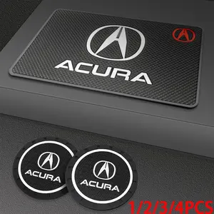 Car coaster anti-slip mat thickened high-elastic anti-slip rubber anti-scalding and wear-resistant non-toxic odorless and easy to clean 1/2/3PCS suitable for Acura TSX RSX MDX RLX RDX Integra CDX TLX-L NSX ILX TLX ZDX TL RL