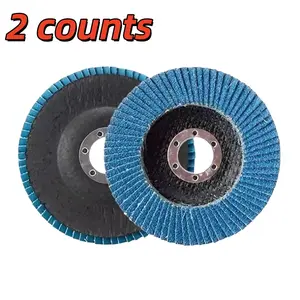 2 Pack 4-1/2 Inch Flap Discs, 60/80 Grit Sandpaper for Angle Grinders, Metal Rust Removal & Finishing, Abrasive Grinding Wheels