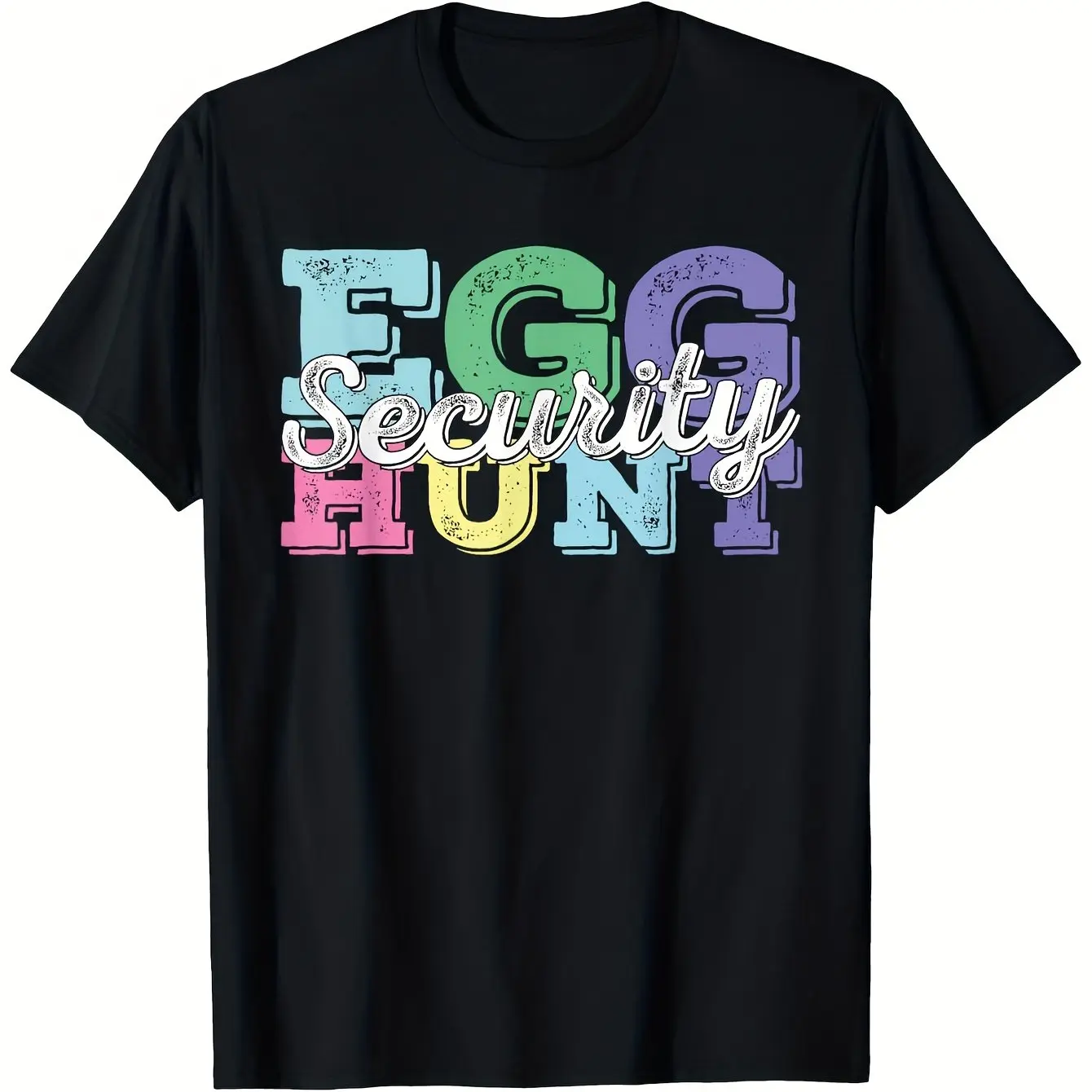 Men's Classic Relaxed Fit Cotton Casual Short-Sleeve Breathable Top - Funny Easter Egg Hunt Security T-Shirt