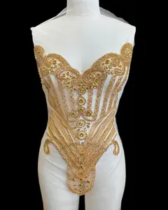 Rachael Gold Rhinestones Bodice Applique