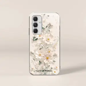 Creative paper-cut flowers for【Galaxy A54】advanced electroplated glass phone case --975