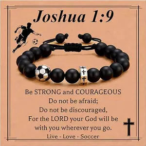 PeakFlex 2026 Model Baseball/Basketball/Football/Soccer Bracelet for Boys Cross Beaded Bracelet Gifts for Son Grandson Players Team Fan Friends,Easter Basket Stuffers for Teens Boys,Back-to-School & Graduation Gifts