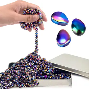 Chilvil Fidget Toys for Teen Boys Adult, Metal Squishy Squeeze Toys for Teen Girls Cool Gadgets Gift Quiet Office Desk Sensory Autism Autistic 500pc Fidgets Beads Stones ADHD Ferrite Putty