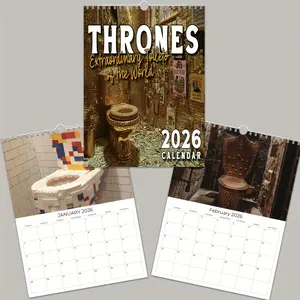 2026 World Odd Toilet Calendar, Creative Fun Bathroom Wall Decor, Unique Bath Art, Humorous Toilet Humor, Funny Gift Idea
