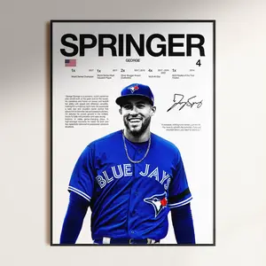George Springer Poster,  Wall Print, Toronto Blue Jays Wall Print, Baseball ,  Athlete Print, Baseball Room Gift