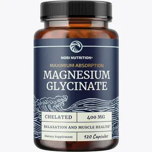 Nobi Nutrition Magnesium Glycinate 400mg - High Absorption Formula for Sleep, Calm, Muscle Relaxation, Heart, Bone & Nerve Support for Women & Men - 120 Capsules - Healthcare