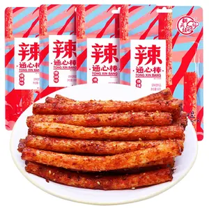 Latiao Chinese Spicy Strips Snack 4 Pack, Chewy Chili Wheat Sticks, Savory Chinese Style Snack, 2.39oz Each Pack