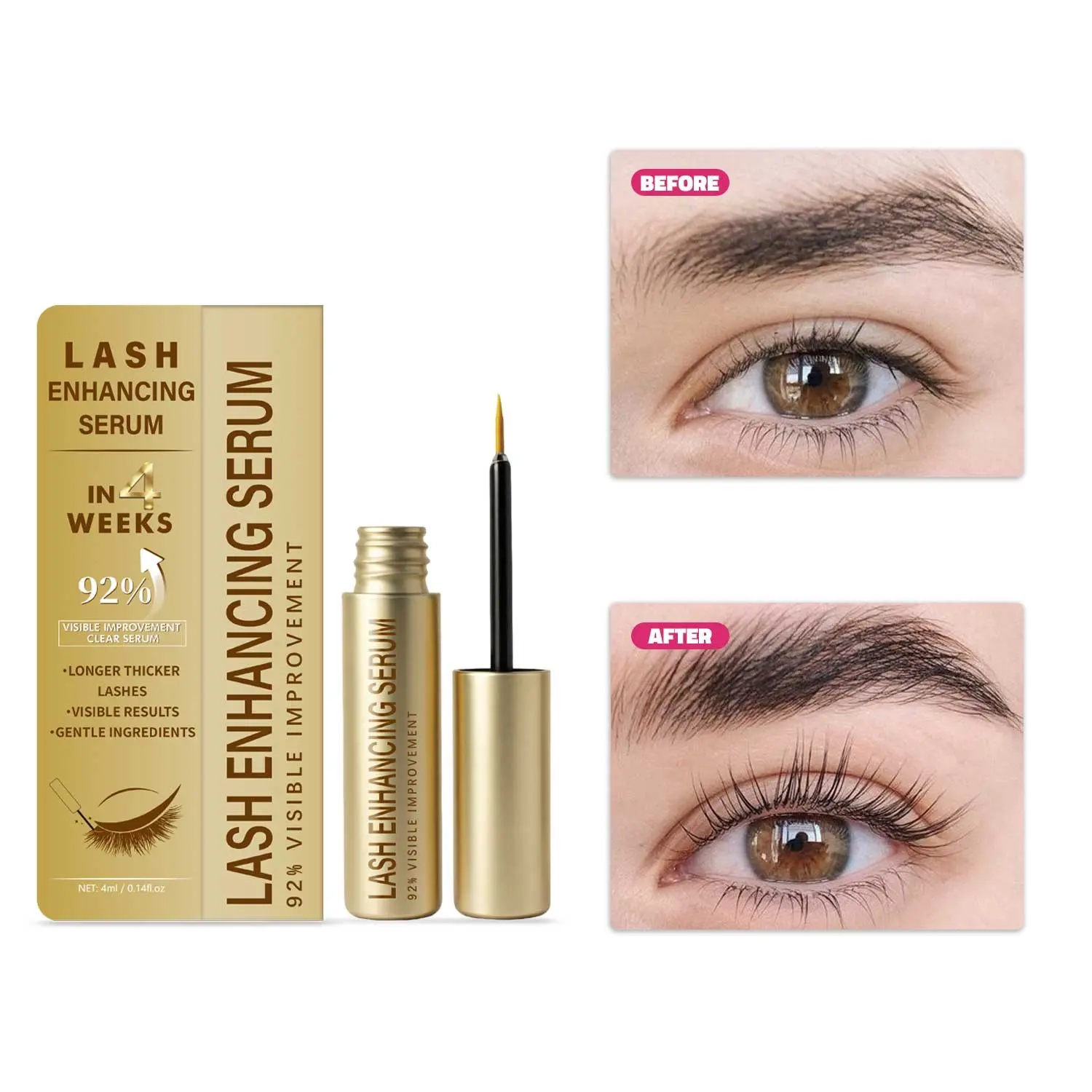 Lash Growth Essence, Gentle Lash Serum, Lash Enhancing Serum, Eyelash Growth Serum, Eyelash Boost Serum, Natural Long and Dense Lashes, Daily Makeup Essential, Suitable for All Lash Types