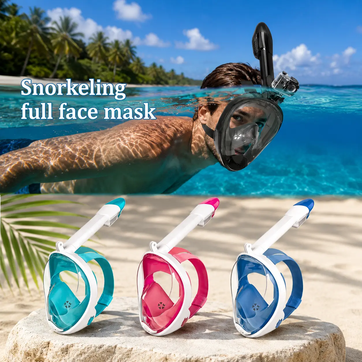2nd-Generation Direct-Plug Dry System Snorkeling Regulator Set - Full Face Mask, Goggles for Swimming, Youth Swimming Suit for Beginner Water Sports, Beginners, Snorkeling Gear, Diving Gear, Second-Generation Direct-Plug, Versatile Use, Dry Snorkel Diving