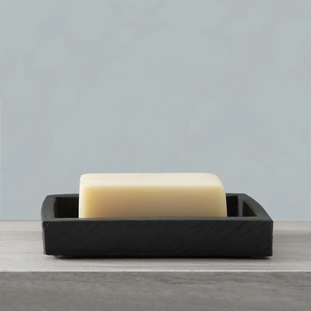 Charcoal Slate Resin Bath Accessories, Soap Dish