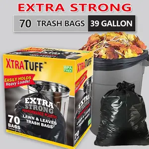 Boxes Of 70 Bags 39 Gallon Disposable Garbage Bag Puncture Tear Resistant Trash BagsCapacity, Large 33 X 39 Inch Multipurpose Cleaning Supplies For Industrial, Garden, Home, And Commercial Use -Durable, Leak-Proof, And Easy To Use