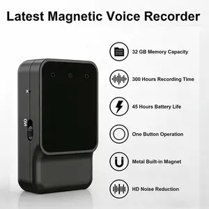 Ultra portable!Magnetic attraction Recorder&player.AI Noise Reduction Recorder & Player 32GB Storage 45HBattery Life.One-Touch Recording & Playback High-Definition Audio for Business & Personal Use.clear vocal recording in noisy environments