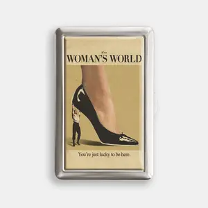 Woman's world poster 100s or King Size Case Storage Box Card Holder Metal Wallet