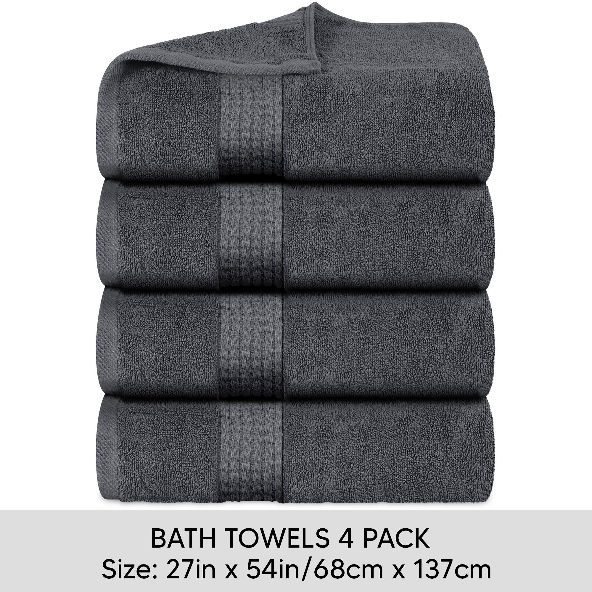 Utopia Towels 4 Pack Bath Towels, 27x54 Inches, 100% Ring Spun Cotton, Quick Dry & Soft, Highly Absorbent, Durable, Perfect for Daily Use Set Light sheet Premium Washcloth