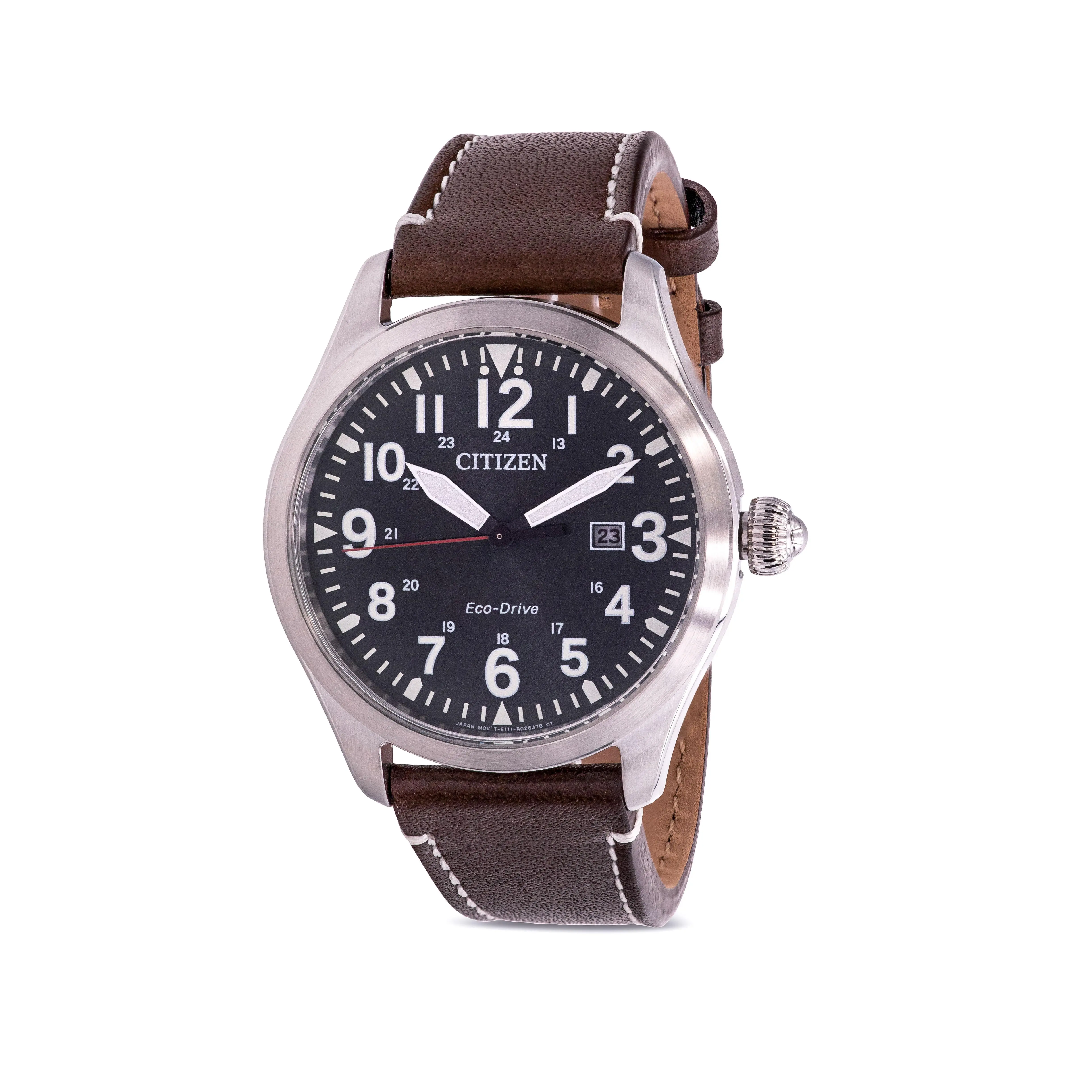 Citizen Eco-Drive Garrison Military Leather Mens Watch BM6838-09X