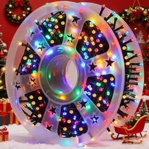 165 ft (approx. 50.3 m), 500-LED outdoor waterproof Christmas lights; indoor white string lights with 8 modes; outdoor IP44 splash resistance; warm color/blue/multicolor; perfect garden decoration; includes storage coil for easy storage.