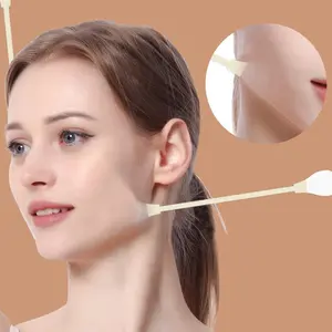 20 Pcs Invisible Facial Lifting Strips Face Tape with Adjustable Elastic Bands, Instantly Shape Neck Cheeks and Double Chin, Reusable No Scent Light Skin Tone