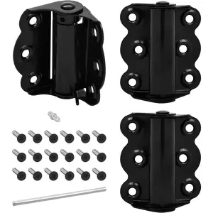Screen Door Spring Hinge Set, 2-3/4"", Set Includes 2 Self-Closing Hinges & 1 Adjustable Self-Closing Hinge. (Black)