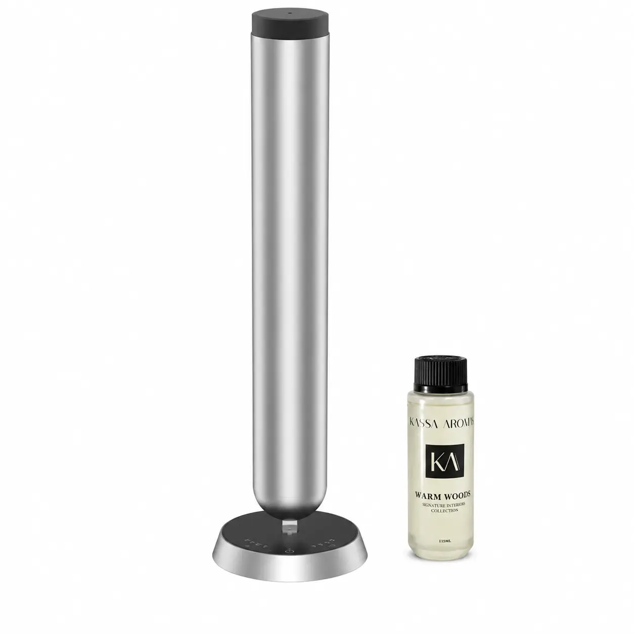 KASSA AROMAS A500 Waterless Scent Diffuser Bundle with 115ml Fragrance Oil – Wireless Rechargeable Bluetooth Cold Air Tower Diffuser, Up to 600 Sq Ft