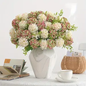 4 bunches of 10 artificial hydrangeas for brides and bridesmaids, suitable for wedding parties and home décor.