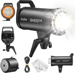Godox SK400III-V 400Ws Studio Strobe Flash, SK400IIV Upgraded, GN65 5700K, 10W LED Modeling Lamp, Built-in 2.4G X System, Bowens Mount