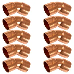 Appli Parts AP-C03445B10 3/4 45 Degree Elbow Short Turn Copper pipe fittings CxC Sweat connections for refrigeration, air conditioning and plumbing applications ACR and Type L copper pipe (10 x Bag)