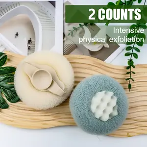 2 Counts Super Soft Sunflower Suction Cup Bath Ball, Suction Cup Design for Easy Storage and Secure Grip While Showering, Random Colors