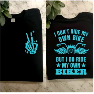 funny biker shirt motorcycle riding ride my own biker short sleevet-shirt  humor cute black and blue