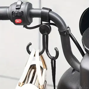 1pc Universal Electric Bike Hook, Strong Load-bearing Rotatable Hanging Hook, Dual-Hook Hanging Storage Hook, Baby Stroller Bag Hanging Hook, Universal Hook Accessories, Strap Fixing