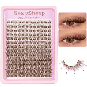 Brown Lash Clusters Natural Lash Extensions Wispy Eyelash Clusters  C-Curly Lashes Clusters for Everyday Wear Beginner Friendly DIY Eyelash Clusters Dark Brown Cluster Eyelash Extensions