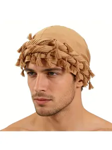 Street Style Tassel Design Turban Hats for Men, Hiphop Turban Hat, Vintage Men's Hats for Daily Wear, Hats for Summer